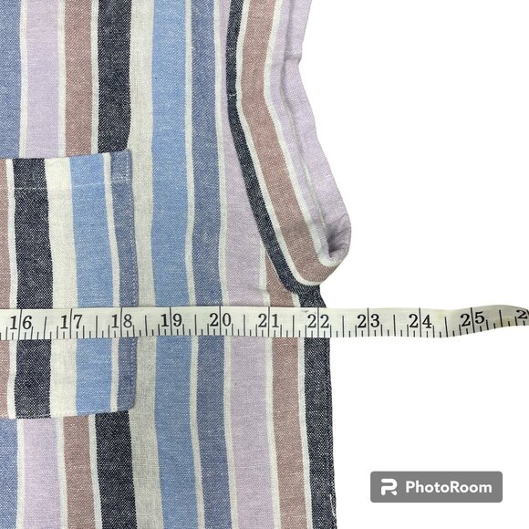 NWT! Women's COASTAL COMFORT Linen-blend Pastel Stripe Button Down Shirt- SIZE S - Picture 10 of 12